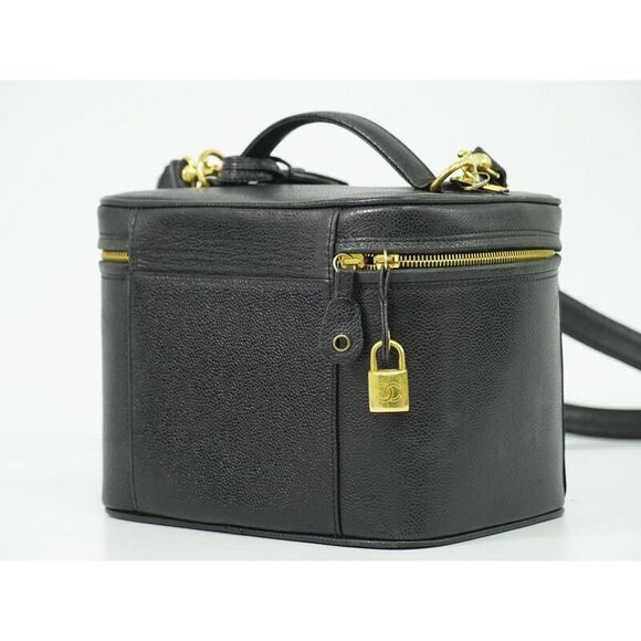 Authentic Chanel Coco Mark 2WAY Vanity Bag Shoulder Bag Handbag Caviar Skin - Picture 2 of 9